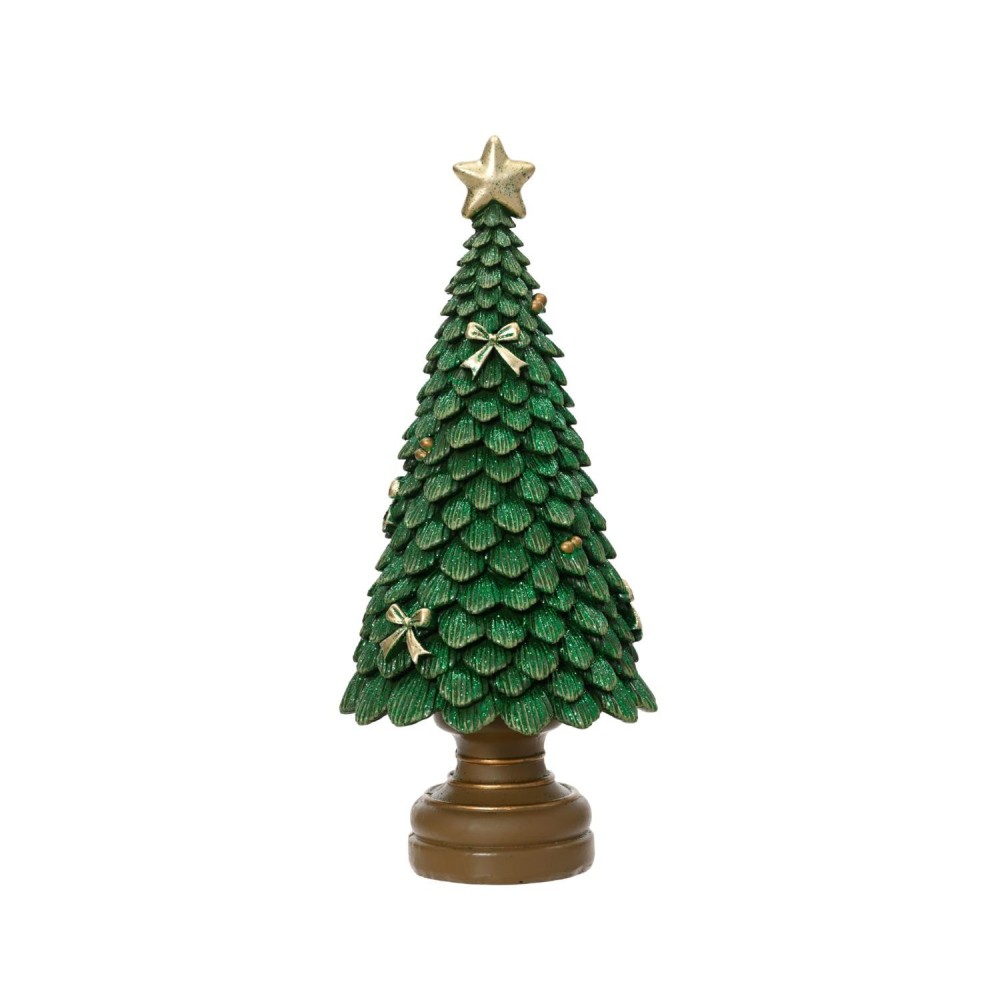 ALBERO VERDE GLITTER STELLA ORO H.23